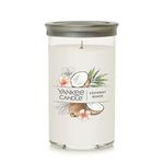 Yankee Candle Coconut Beach Signature Medium Pillar Candle, White, 14.25oz