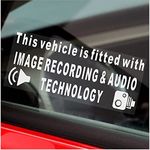 1 x Image Recording and Audio Technology Fitted WINDOW Stickers Warning Signs 200mm Vehicle Security Dash Cam CCTV Car Van Truck Taxi Mini Cab Bus Coach Go Pro