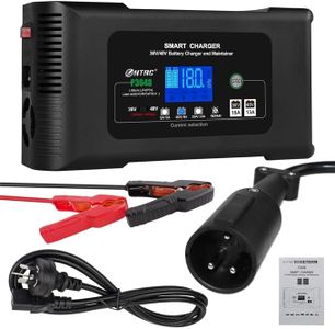 DIGISHUO 36V Golf cart Charger 18-Amp Smart Charger with 3 Pin Round Plug 36V 18Amp/48V 13Amp Car Battery Charger,Trickle Charger,Lithium,LiFePO4,Lead-Acid AGM/Gel/SLA for EZGO RXV & TXT,Car, Boat