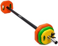NORDFIT - 20kg Barbell Weights Set - Ideal Studio Pump Weights - Barbell Set for Home Exercise - Professional Adjustable Barbell & Weights - Strength Training Equipment (Rubber weights set)