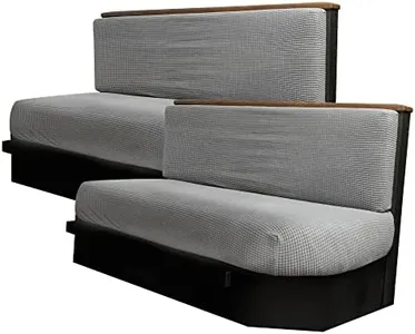 Hudson Comfort RV Dinette Cushion Covers - Microfiber Stretchable Fabric Designed to Fit Wide Variety of Seats - Camper Cushion Slipcovers - Includes 2 Backrest Covers & 2 Bench Covers (Gray, 2 Sets)