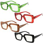 Eyekepper 4-Pack Women Progressive Reading Glasses Blue Light Blocking No Line Multifocal Readers +2.50