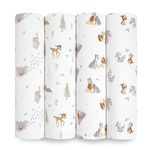 aden + anais™ essentials cotton muslin 4 pack swaddle blanket Disney+friends