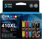 E-Z Ink Remanufactured Ink Cartridge Replacement for Epson 410XL 410 XL T410XL to use with Expression XP-640 XP-830 XP-7100 XP-530 XP-630 XP-635 (Black, Cyan, Magenta, Yellow, Photo Black) 5 Pack