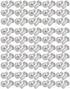 uxcell uxcell100pcs M6 x 12mm Aluminum Half Round Head Solid Rivet Fastener Silver Tone