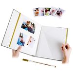 Photo Album Self Adhesive Photos DIY Scrapbook Book For Letters,Stickers,Tickets Photo Albums Holds Different Size Photos For Family Wedding Anniversary Baby Vacation Birthday 40 Pages Gray