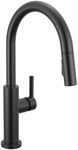 Delta Faucet Nicoli Kitchen Faucet with Pull Down Sprayer, Matte Black Kitchen Sink Faucet, Modern Kitchen Faucet, Kitchen Faucet with Sprayer, Single Hole Kitchen Faucet, Matte Black 19867LF-BL