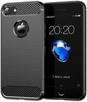 Phernykas Matte for iPhone 7 Case, iPhone 8 Case, iPhone SE 2022 Case, iPhone SE 2020 Case, Shockproof Military Grade Drop Protection, Scratch-Resistant Back, Anti-Fingerprint Slim TPU Cases, Black