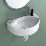 Plantex Platinum Ceramic Wash Basin Wall Mounted/Wash Basin for Bathroom/Wall Hung Washbasin/Sink for Bathroom(Glossy White/Cody)