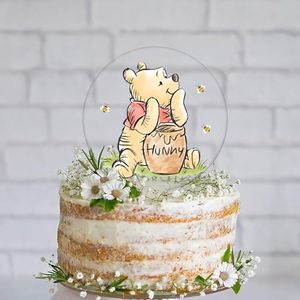 Winnie Cake Topper for The Pooh Birthday Party Cake Cupcake Decorations Cute Winnie Baby Shower Decorations