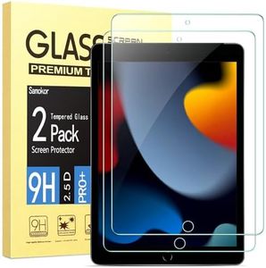 [2 Piezas] Protector Pantalla Compatible para iPad 9/8/7 Generación (iPad 10.2 Pulgadas,Modelo 2021/2020/2019),9H,Alta Claridad,Antiarañazos,Antihuellas,Sin Burbujas Cristal Vidrio Templado Premium