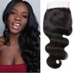 6 6 Hd Lace Closure Human Hair Bleached Knots Body Wave 6x6 Closure Only HD Lace Free Part 150 Density Unprocessed Remy Wavy Closure Pre Plucked with Baby Hair Indian Hair Closure 9a 20 Inch