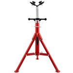 Mophorn Pipe Jack Stand with 2-Ball Transfer V-Head 6mm Thickness and Folding Legs 4500LB Welding Pipe Stand Adjustable Height 28-52IN 1107S-type Pipe Jacks for Welding