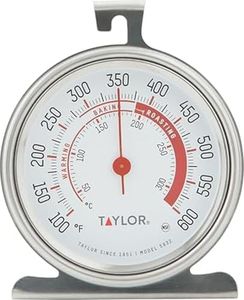 Taylor Precision Products Large Dial Thermometer, Silver