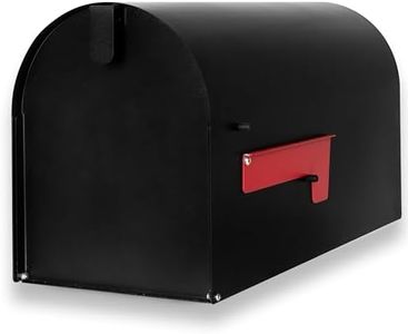 Ilyapa Black Modern Mailbox Post Mount - Mailboxes for Outside - Heavy Duty Metal Mail Box with Black Door- Powder Coated Steel - All Weather Resistant