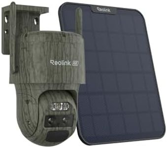 REOLINK 4K Dual Lens 4G LTE Cellular Security Camera, SIM Card Included, Wireless Auto Tracking Trail Camera, 6X Hybrid Zoom, No-Glow IR, Waterproof for Wildlife, TrackMix LTE Trail + Solar Panel 2