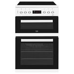 Beko KDC653W 60cm Double Oven 4 Burners Ceramic Cooker in White with Fully Programmable Timer