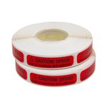 Apothecary Products Caution Tape and Labels, Great for Pharmacy and Tubes, Opioid Risk of Overdose and Addiction, Pack of 1000, Made in the USA