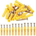 100 Pcs Drywall Anchors and Screws Plastic Wall Plugs and Screws Screws Wall Plugs Set Wall Anchors Set Self Drilling Drywall Anchors Kit, for Wall Hanging and Mounting(M6/M8/M10)