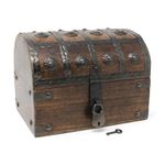 Nautical Cove Keepsake Wooden Treasure Chest with Antique Jewelry Lock and Key (Large 8 x 6 x 6), SH23353-L