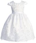 Big Girls Elegant Lace Sequin Holy First Communion Flower Girl Dress Wedding - White - 10