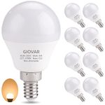 GIOVAR 8-Pack LED Light Bulbs for Ceiling Fan, E12 Small Base, 120V 60W Equivalent LED Candelabra Bulb, Warm White 2700K, Non-Dimmable