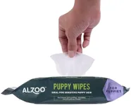 ALZOO Grooming Wipes for Puppies, 100% Plant-Based Active Ingredients, 100 Count