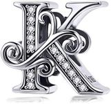 925 Sterling Silver Letter K Charms