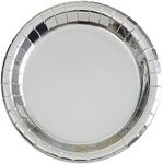 Unique Industries, Paper Plates, 8 Pieces - Foil Silver