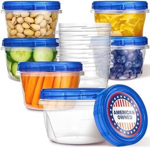 Stock Your Home 16oz Plastic Containers with Twist Top Lids (10 Pack), 2 Cup Freezer Containers with Lids for Leftover Food, Airtight Reusable Soup Containers with Lids, Microwave and Dishwasher Safe