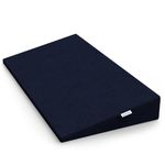 Cherilo Full Size Elevated Wedge Pillow for Baby Crib & Mattress, Helps to Elevate Baby for Acid Reflux, Colic, GERD, Heat Burn & Vomiting - 28" x 14" x 3.5" - with Removable Velvet Cover - Navy Blue