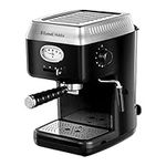 Russell Hobbs 28251 Retro Espresso Machine - 15 Bar Barista Pump Coffee Machine with Milk Frother for Coffee Grounds and ESE Pods, Black