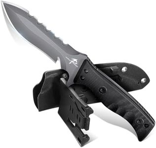 Purple Dragon Cuchillo de Supervivencia al Aire Libre, Afilada Hoja Fija de Acero D2, Full Tang Cuchillo al Aire Libre con Mango de G10, Cuchillo Kydex Funda, Regalo Para los Hombres