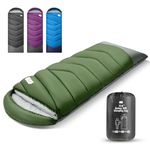 TANSTRIDER Sleeping Bags for Adults Cold Weather & Warm,Lightweight Sleeping Bag for Tall Kids Girls Boys with Compression Sack,Camping Essentials Gear, Hiking,Travel, Outdoor & Indoor,4lb-Green