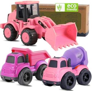 vusum Toddler Toys for 1 Year Old Girl Gifts,Kids Toys for Age 2-4,Dump Truck Cement Mixer Excavator Toy Cars Set, BPA Free,Phthalates Free,PVC,Toddler Girl Toys for 1 2 3 Year Old Birthday