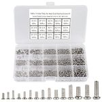 HanTof 750pcs M1.4/M1.6/M2/M2.5/M3 Phillips Pan Head Small Machine Screws,Tiny Screw,Micro Little Screws,Mini Screw Assortment Kit for Watch,Toy,Electronic Equipment Repair,Nickel-Plated Carbon Steel