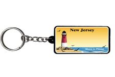 AMERICANPHOENIX Beautiful & Unique License Plate Keychain - USA Souvenir, State Keychain, Collectible Design, Keyring Lanyard, New Jersey, 2.25 inch x 1 inch