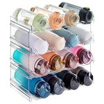 Lifewit Stackable Water Bottle Organiser for Cupboard, Freezer, Pantry, Plastic Cup Holder, Bottle Storage, Wine Racks for Kitchen Tabletop, Office - Pack of 4, Each Rack Holds 4 Containers