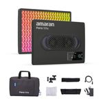 amaran Pano 120c Kit 120W RGBWW Full-Color Panel Light, Up to 13,490 Lux @ 1m, USB‑C PD & 150W DC Powered, Includes Softbox, Grid, Diffuser, Carrying Case for Photography & Video - Charcoal