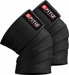 FITIZ Knee Wraps for Weightlifting (Black)