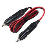 KUNCAN 4FT 12-24V Double Male to Male Cigarette Lighter Plug Extension Cable, with LED Lights, 16 AWG Heavy Duty Cable, Power Charger Cord, Fuse 10A