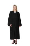 Unisex Matte Choir Robes for Church &Graduation Gown Only,Graduation Robe,Pulpit Robes and Judge Robes, Black, 42