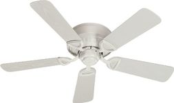 Quorum International 151425-8 Medallion Flush Mount Patio Ceiling Fan with Studio White Blades, 42-Inch, Studio White Finish