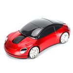 Bewinner Sports Car Shaped Mouse, USB 2.4GHz Ergonomic Gaming Optical Mouse for Office School Home Travel, for PC Laptop Computer Gift(Red)