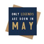 Only legends are born in May birthday card | May birthday card for her or him | funny greeting card | fun for 30th 40th 50th 60th (Only legends are born in May)