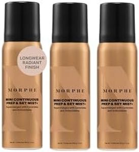Morphe Mini Continuous Prep & Set Setting Spray - Hydrating Setting Spray for Makeup & Skin Prep - Enriched with Ceramides and Antioxidants for a Radiant Finish (3 Count, 1.3 fl oz)