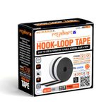 Royalkart Self Adhesive Hook and Loop Tape | Mounting Tape for Household Purposes,School,Office,Kids| (5m Hook + 5m Loop)(Black)