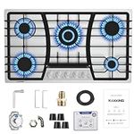 Gas Cooktop, 36 inch Bulit-in Gas Stove Top with 5 Burner,Five Burner Propane Cooktop with Thermocouple Protection, Stainless Steel