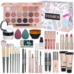 All in One Makeup Kit for Women Full Set Girl Makeup Gift Set Makeup Essentials Set Includes Foundation 18 Color Eyeshadow Palette Lipstick Eyebrow Pencil Makeup Gift Set