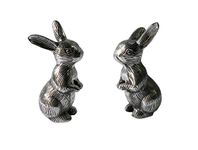 Aluminium Rabbits Bunnies Statues Figurine Set of 2 pcs